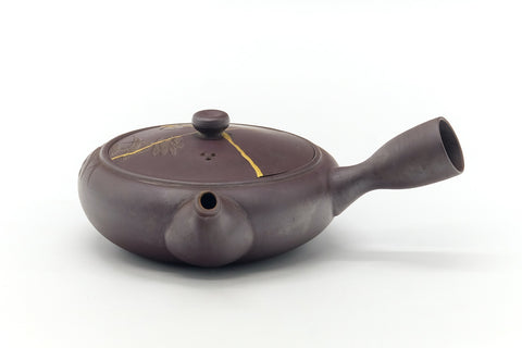 Japanese Kyusu - Engraved Banko-yaki Kintsugi Teapot - 220ml