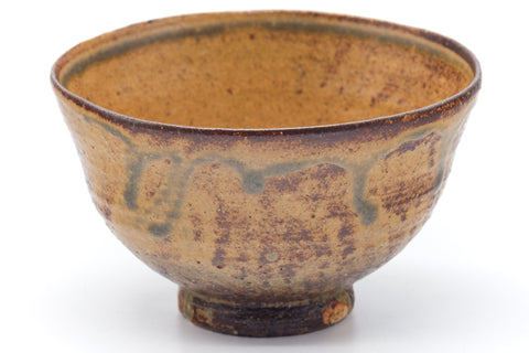 Japanese Matcha Bowl - Brown Yellow Mottled Chawan - 400ml
