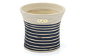 Tezumi — Japanese Teacups - Pair of Meoto Nerikomi Striped Yunomi — top-down view of the interior