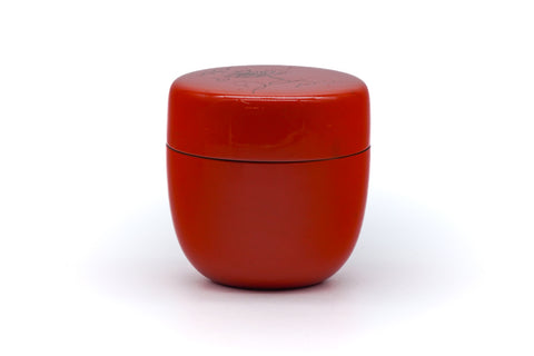 Japanese Natsume - Orange Black Lacquer Matcha Tea Caddy