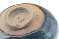 Tezumi — Japanese Matcha Bowl - Brown Yellow Speckled Drip-Glazed Chawan — inverted showing the foot ring