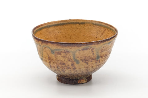 Japanese Matcha Bowl - Brown Yellow Mottled Chawan - 400ml