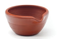 Tezumi — Japanese Katakuchi - Red Shudei Striped Water Cooler - 135ml — closeup of the glaze