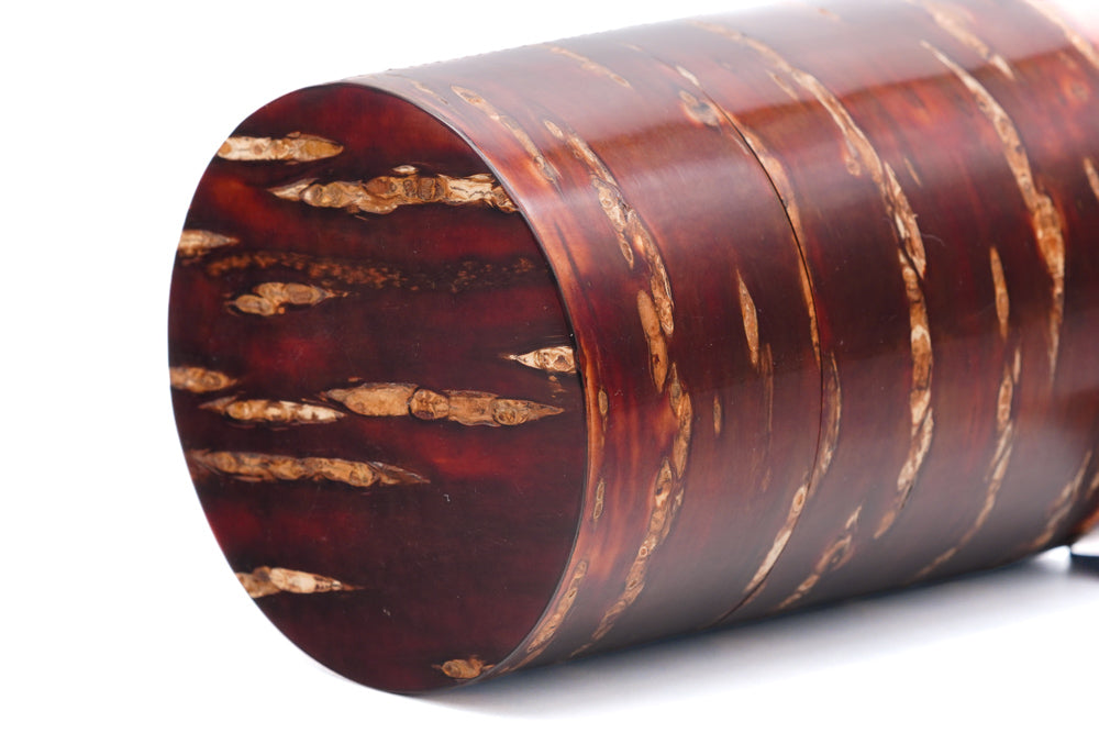 Kabazaiku Chazutsu and Chasaji - Wooden Cherry Bark Tea Canister