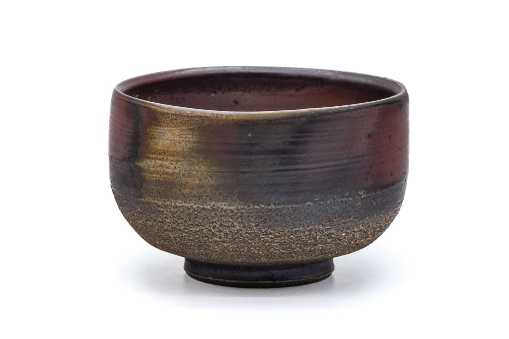 Japanese Matcha Bowl - 難波総城 Namba Sōjō - Textured Bizen