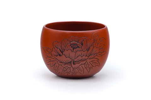 Japanese Teacup - Camellia Engraved Tokoname Yunomi - 110ml