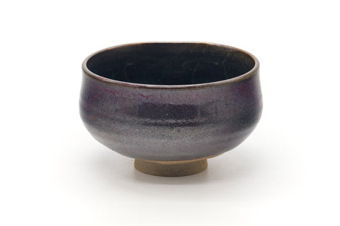 Japanese Matcha Bowl - Brown Yellow Speckled Drip-Glazed Chawan
