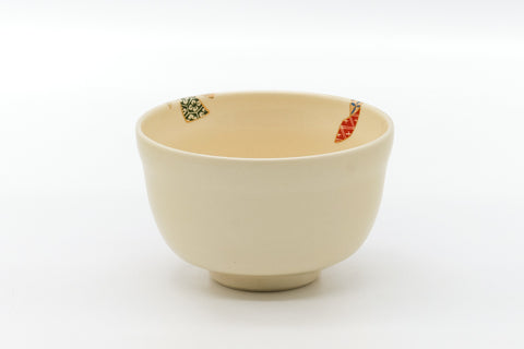 Japanese Matcha Bowl - Colourful Floral Geometric Motif Kyo-yaki Chawan - 400ml