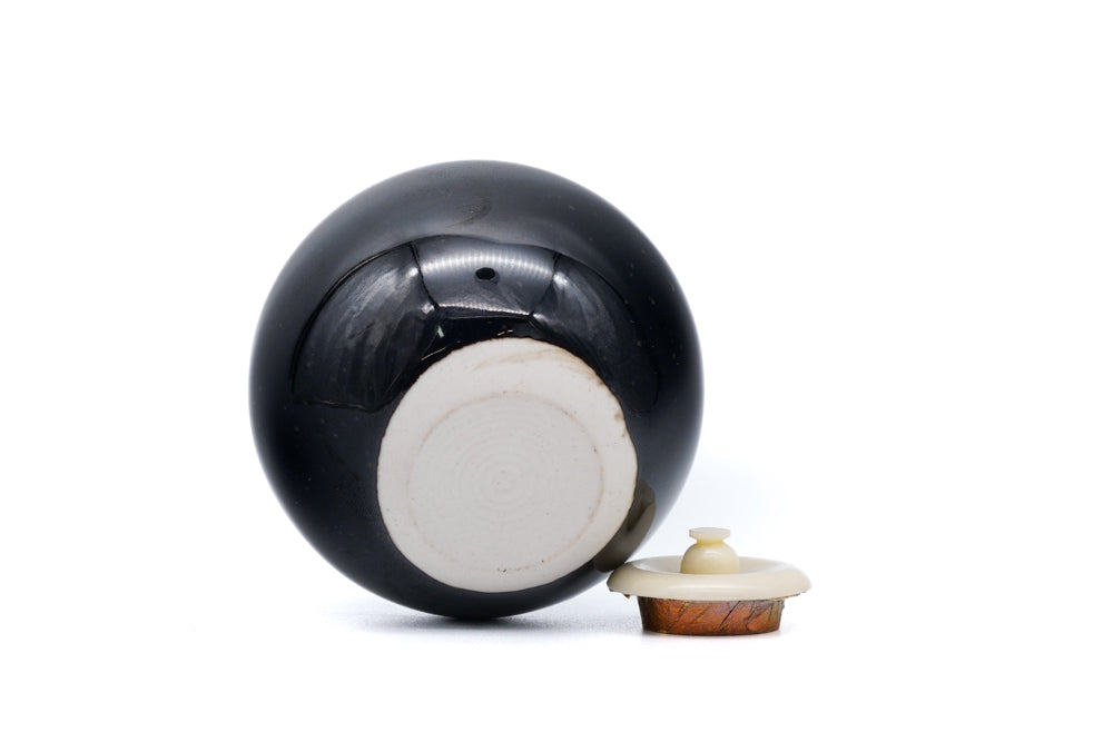 Japanese Chaire - Black Glazed Bunrin Heshizuku Tea Caddy