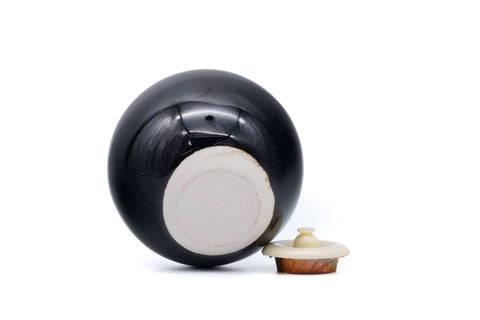 Japanese Chaire - Black Glazed Bunrin Heshizuku Tea Caddy