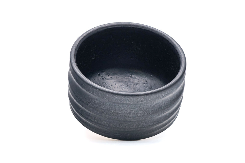 Japanese Matcha Bowl - 好山窯 Kōzan Kiln - Black Glazed Mino-yaki Chawan - 300ml