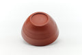 Tezumi — Japanese Katakuchi - Red Shudei Striped Water Cooler - 135ml — inverted showing the foot ring