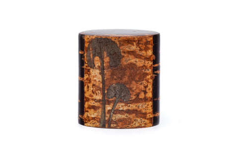 Japanese Chazutsu - Kabazaiku Fuki Leaves Cherry Bark Tea Canister