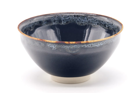 Japanese Matcha Bowl - Black Glazed Gold Rim Tenmoku-gata Chawan