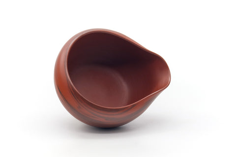 Tezumi — Japanese Katakuchi - Black Red Nerikomi Tokoname Water Cooler - 305ml — tipped to show the interior