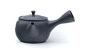 Tezumi — Japanese Kyusu - Grey Camellia Tokoname Teapot - 250ml — three-quarter view from the opposite side