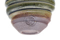 Tezumi — Japanese Teacups - Pair of Ash Green Glazed Spiraling Yunomi — tipped to show the interior