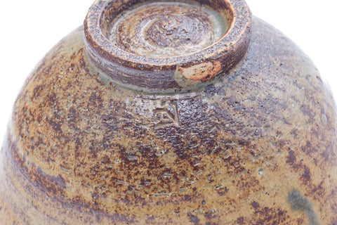 Japanese Matcha Bowl - Brown Yellow Mottled Chawan - 400ml