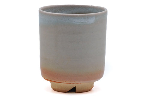 Tezumi — Japanese Teacups - Pair of Meoto Hagi Yunomi — tipped to show the interior