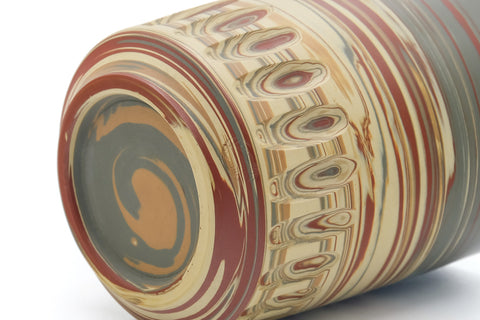 Japanese Teacup - Green Red Yellow Nerikomi Tokoname Yunomi - 180ml