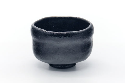 Japanese Matcha Bowl - Black Waisted Raku-yaki Chawan - 250ml