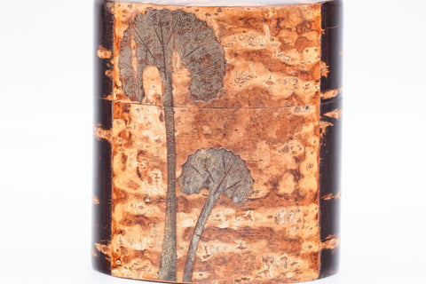 Japanese Chazutsu - Kabazaiku Fuki Leaves Cherry Bark Tea Canister
