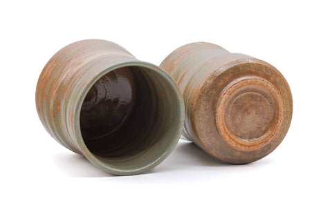 Japanese Teacups - Pair of Meoto Gohonte Hagi Yunomi