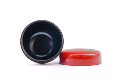 Japanese Natsume - Red Floral Black Lacquer Tea Caddy