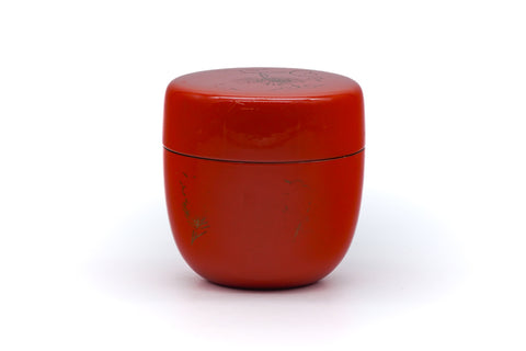 Japanese Natsume - Orange Black Lacquer Matcha Tea Caddy