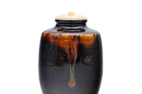 Japanese Chaire - 桶谷定一 Teiichi Oketani - Katatsuki Tea Caddy with Shifuku