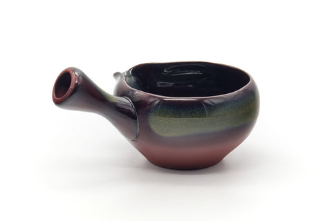 Tezumi — Japanese Yuzamashi - Green Glazed Water Cooler - 355ml — top-down view of the interior