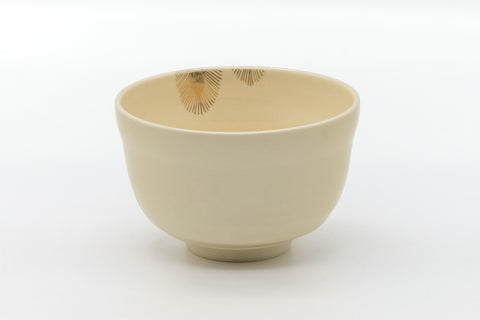 Japanese Matcha Bowl - Beige Gold Wheat Kyo-yaki Chawan  - 400ml