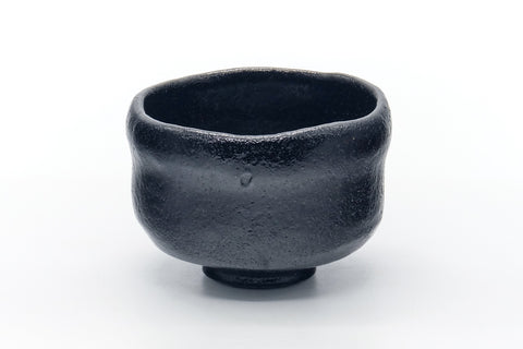 Japanese Matcha Bowl - Black Waisted Raku-yaki Chawan - 250ml