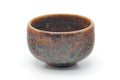 Tezumi — Japanese Teacups - Pair of Brown Blue Speckled Glaze Yunomi — top-down view of the interior