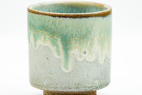 Japanese Teacup - Green Drip-Glazed Agano-yaki Yunomi - 160ml