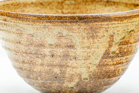 Japanese Matcha Bowl - Beige Black Inner-Glazed Spiraling Chawan - 450ml