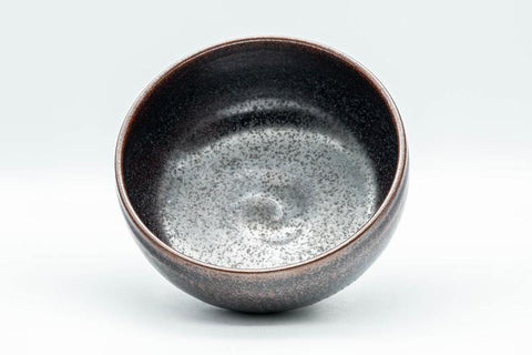 Japanese Matcha Bowl - Red Tenmoku Glazed Wan-nari Chawan with Dark Bamboo Set - 250ml - Tezumi