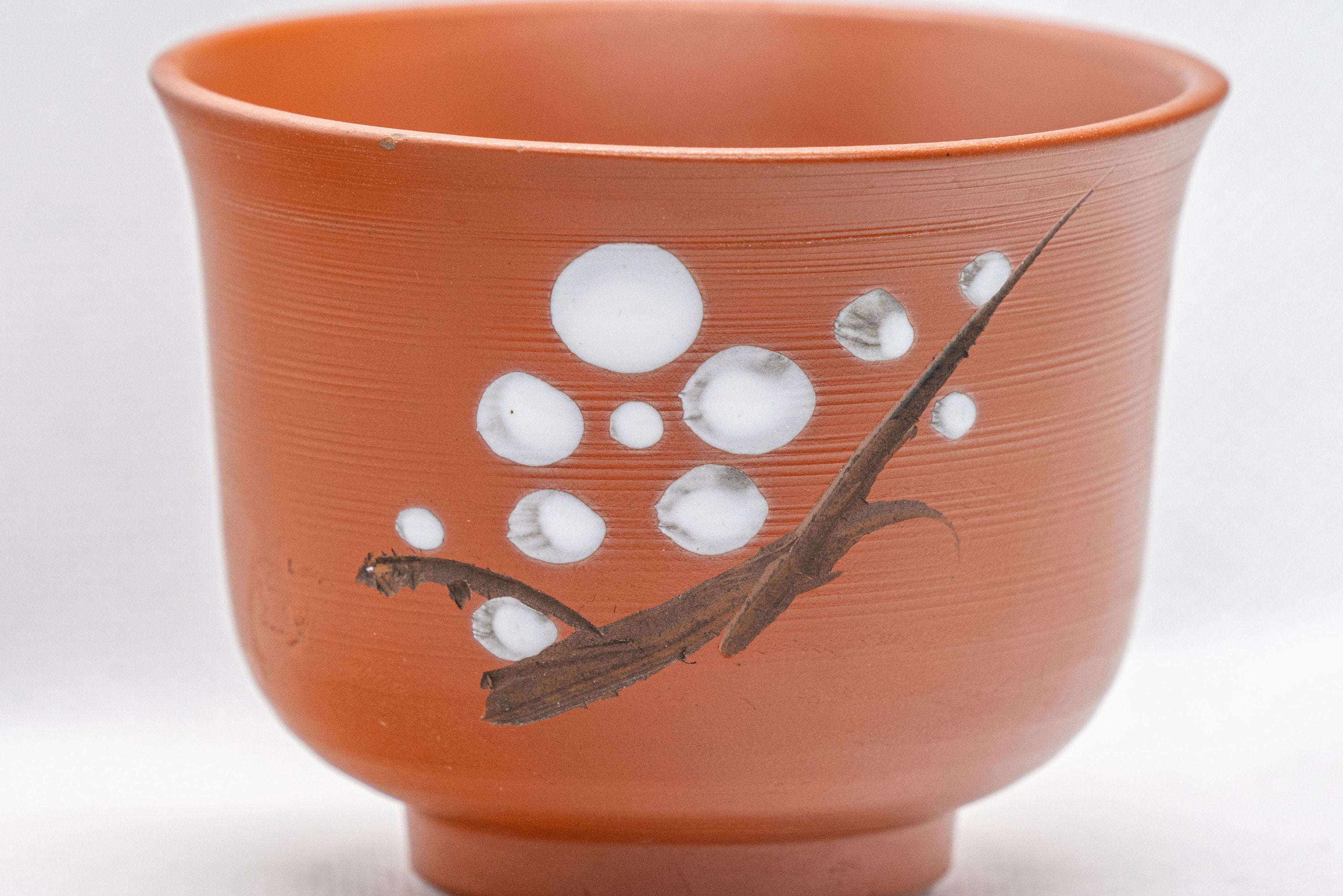 Japanese Teacups - Set of 2 Plum Blossom Tokoname-yake Yunomi - 100ml