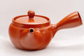 Japanese Kyusu - Floral Engraved Red Shudei Tokoname-yaki Ceramic Teapot - 300ml - Tezumi