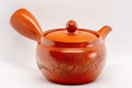 Japanese Kyusu - Floral Engraved Red Shudei Tokoname-yaki Ceramic Teapot - 300ml - Tezumi