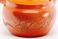Japanese Kyusu - Floral Engraved Red Shudei Tokoname-yaki Ceramic Teapot - 300ml - Tezumi
