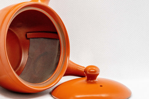 Japanese Kyusu - いわ多 Red Shudei Tokoname-yaki Ceramic Teapot - 275ml