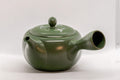 Japanese Kyusu - Green Tokoname Ceramic Teapot with Mesh Strainer - White Clay Mishima Inlay 290ml - Tezumi
