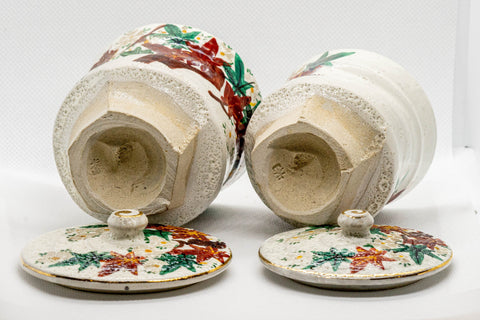 Japanese Teacups - Pair of Lidded Inuyama-yaki Meoto Yunomi