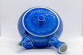 Japanese Kyusu - Arita-yaki Brushed Sapphire Blue - Porcelain Teapot - Tezumi