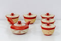 Japanese Tea Set -  White Sgraffito Tokoname-yaki Ceramic Kyusu and 5 Lidded Teacups - Tezumi