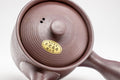 Japanese Kyusu - Tall Banko-yaki Ceramic Teapot - 170ml - top-down view showing the lid and knob