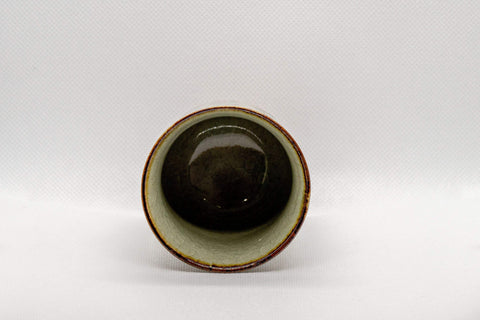 Tezumi — Japanese Teacup - Shibukusa-yaki Tsutsu-gata Yunomi - 135ml — top-down view of the interior