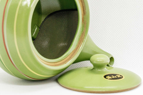 Japanese Kyusu - 盛山窯 Moriyama Kiln Green Tokoname-yaki Teapot - 320ml