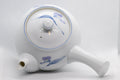 Tezumi — Japanese Kyusu - White Arita-yaki Porcelain Teapot with Blue Orchid decorations - 475ml — side view showing the spout